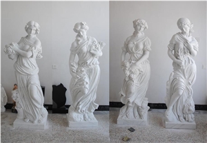 Pure White Marble Human Statue,Women Sculptured