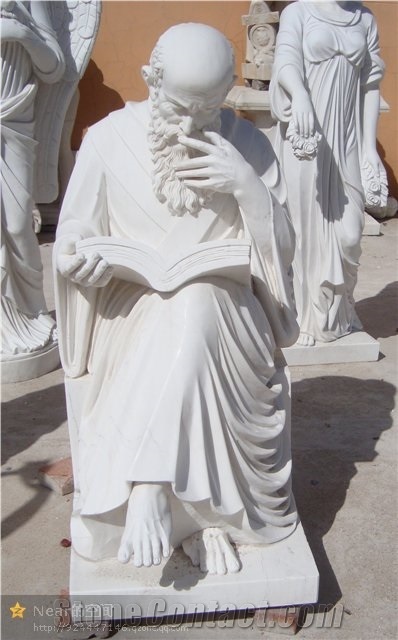 Reading Book Old Man Statue Human Sculptures