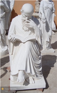 Reading Book Old Man Statue Human Sculptures