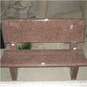 Red Granite Cemetery Usage Outdoor Bench