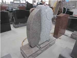 Red Granite Teddy Bear Headstone