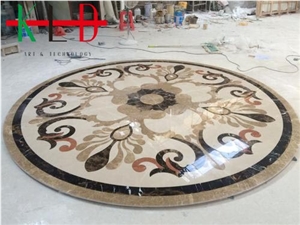 Round Water Jet Marble Tiles Floor Medallion