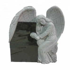 Shanxi Black Granite Stone Angel Monument