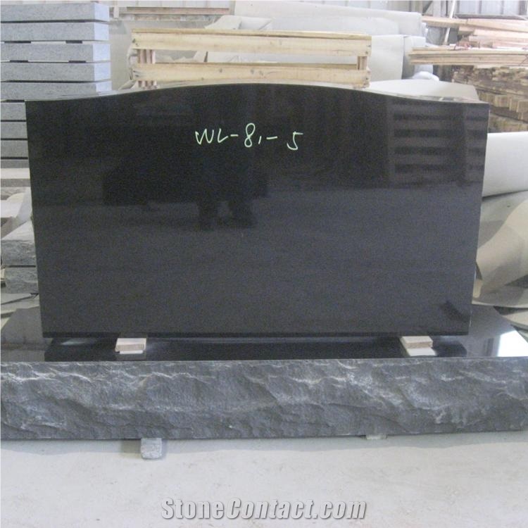 Simple Modern Shanxi Black Granite Tombstone