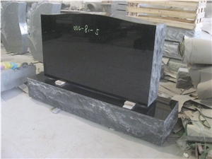Simple Modern Shanxi Black Granite Tombstone