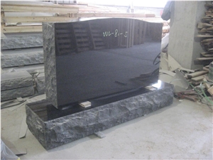 Simple Modern Shanxi Black Granite Tombstone