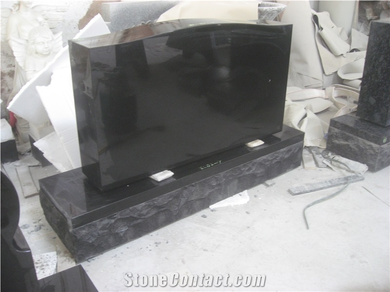 Simple Modern Shanxi Black Granite Tombstone