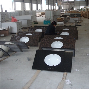 Solid Surface Brown Granite Bathroom Countertop Solid Surface Brown Granite Bathroom Countertop