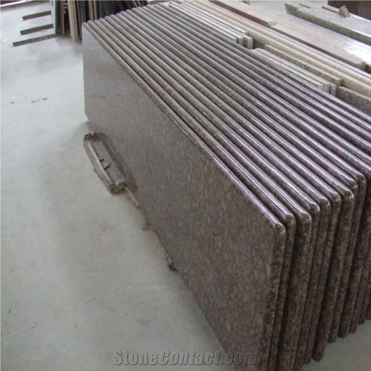 Solid Surface Brown Granite Bathroom Countertop