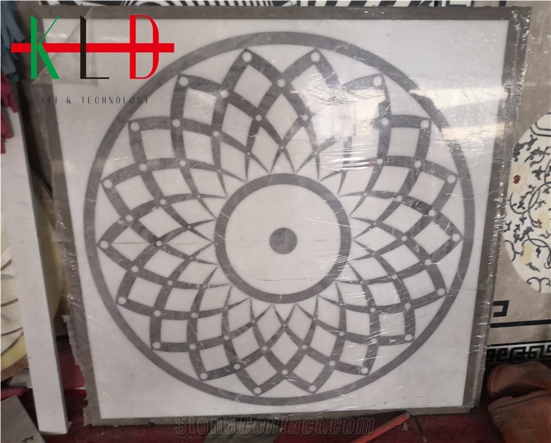 Square Polished Water Jet Marble Pattern