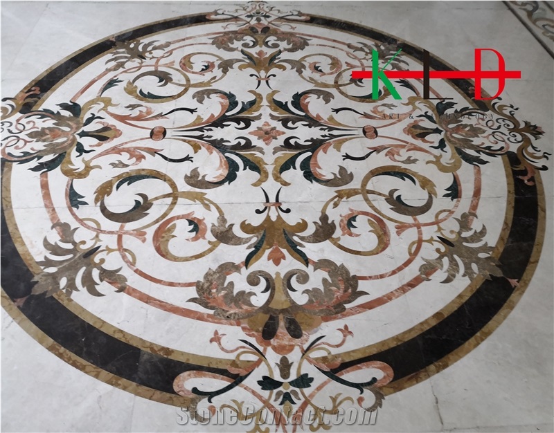 Square Polished Water Jet Marble Pattern