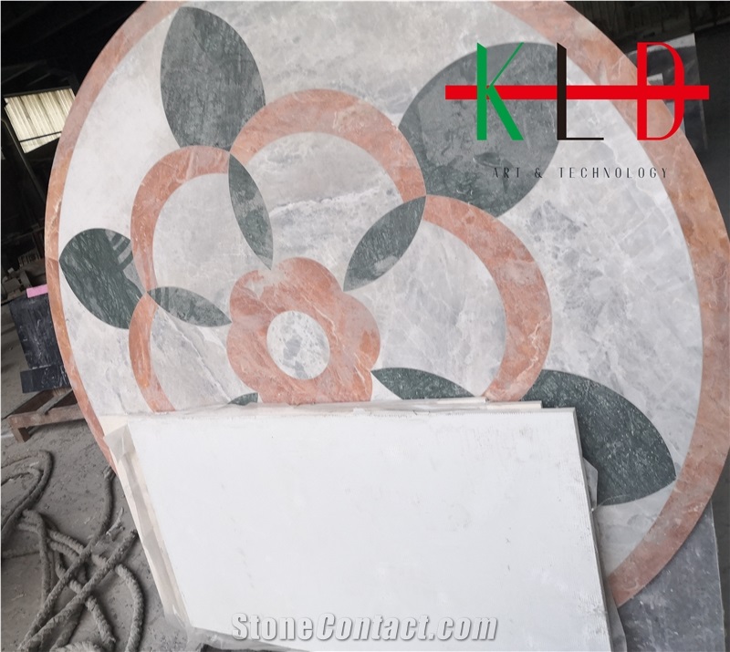 Square Polished Water Jet Marble Pattern
