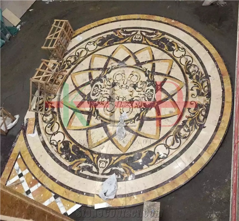 Square Polished Water Jet Marble Pattern