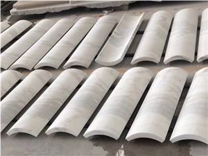 Statuario White Marble Column Cover Curve Arc Tile