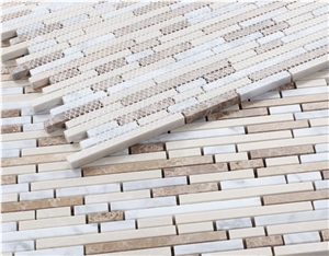 Sunlight 11.75x12 White Beige W Brown Marble Tiles
