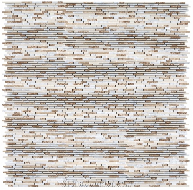 Sunlight 11.75x12 White Beige W Brown Marble Tiles