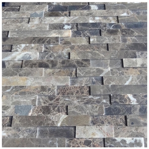 Thick 4mm Dark Emperador Marble Mosaic Wall Tile