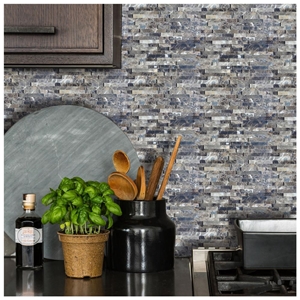 Thick 4mm Dark Emperador Marble Mosaic Wall Tile