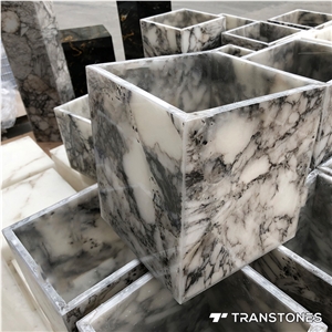 Translucent New Black Polished Faux Onyx Light Box