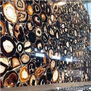 Translucent Polished Brown Agate Slab