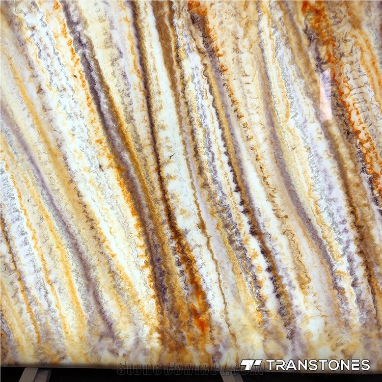 Translucent Polished Onyx Stone Hotel Wall Panel