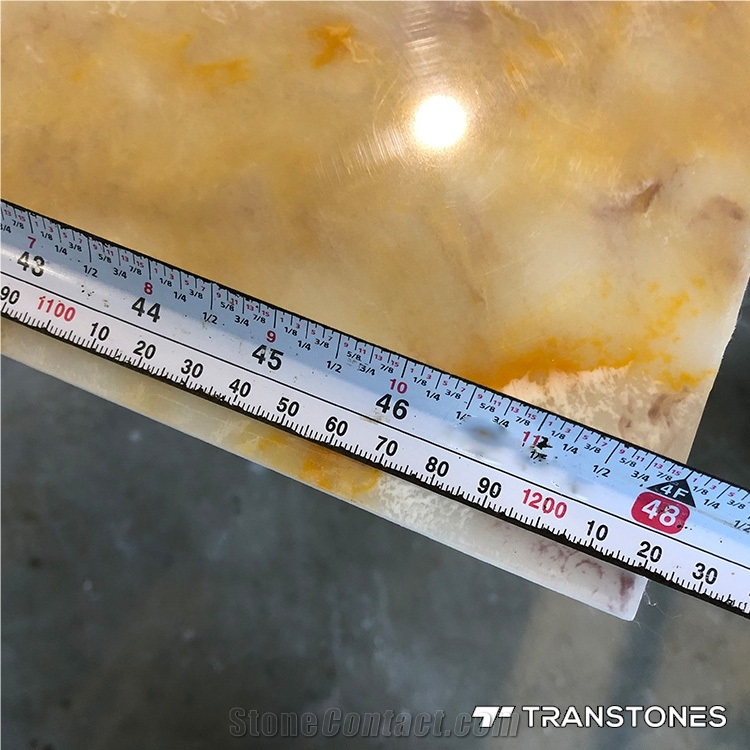 Translucent Polished Onyx Stone Hotel Wall Panel