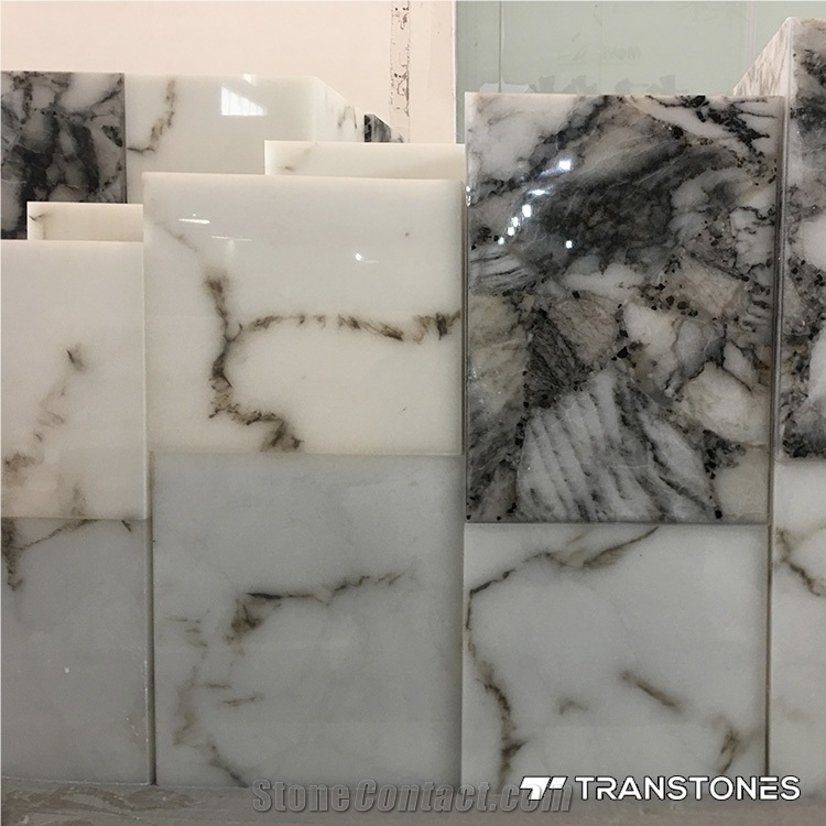 Translucent White Polished Faux Onyx Light Box