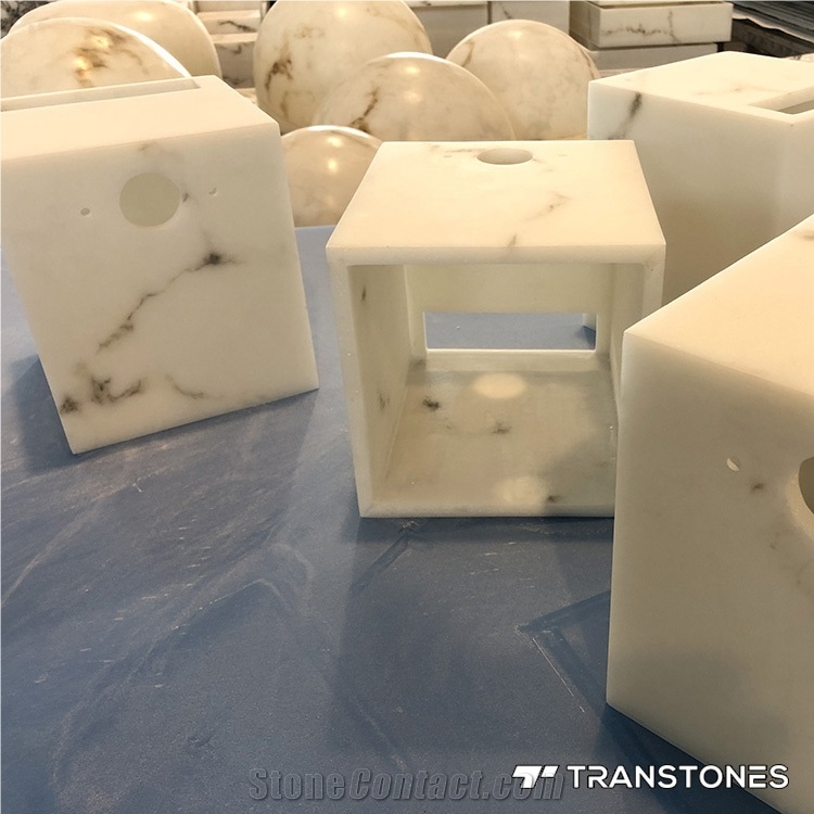 Translucent White Polished Faux Onyx Light Box