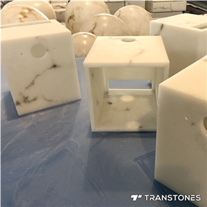 Translucent White Polished Faux Onyx Light Box