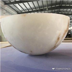 Translucent White Round Onyx Light Box