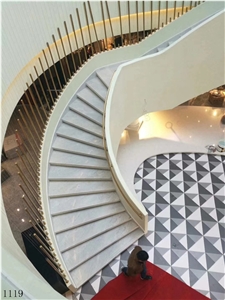 Volakas White Marble Hotel Stair Step Cladding