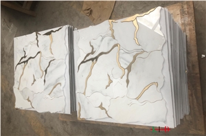 Water Jet Marble Inlay Mosaic Tiles Wall