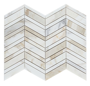 Wave Calacatta Gold 11.5x14 Marble Floor Mosaic