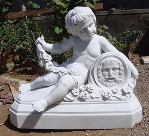 White Marble Carving Angel Sculpture