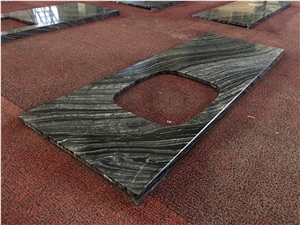 Wooden Green Black Forest Marble Slab