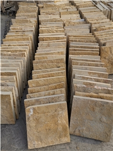 Yellow Split Natural Stone Exterior Wall Cladding