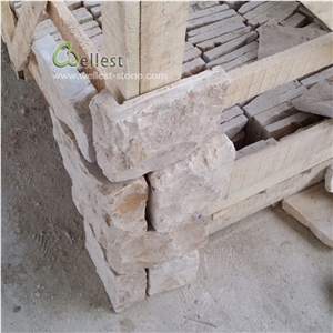 Beige Limestone Split Face Wall Panel Cladding