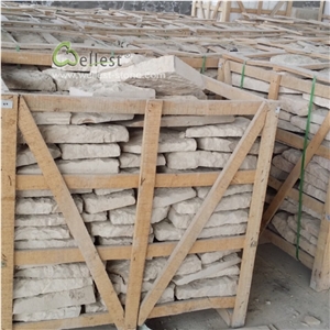 Beige Limestone Split Face Wall Panel Cladding