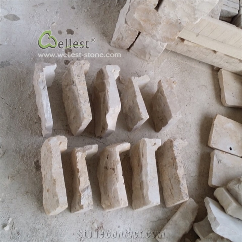 Beige Limestone Split Face Wall Panel Cladding