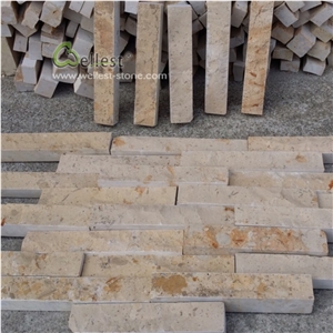 Beige Limestone Split Face Wall Panel Cladding