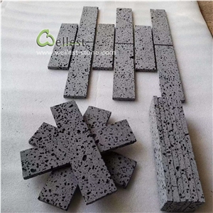 Big Hole Black Basalt Lava Stone Tiles