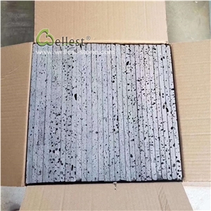 Big Hole Black Basalt Lava Stone Tiles