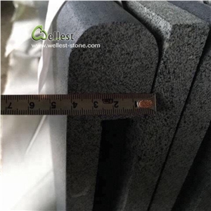 Black Basalt Outdoor Pool Pavers Bullnose Coping