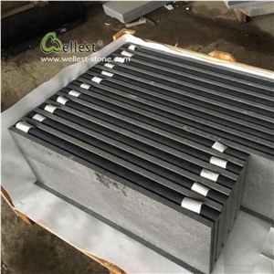 Black Basalt Outdoor Pool Pavers Bullnose Coping