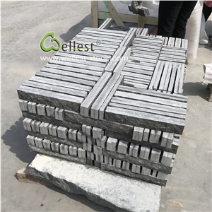 Black Limestone Rock Face Mushroom Tile