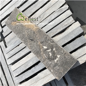 Black Limestone Rock Face Mushroom Tile