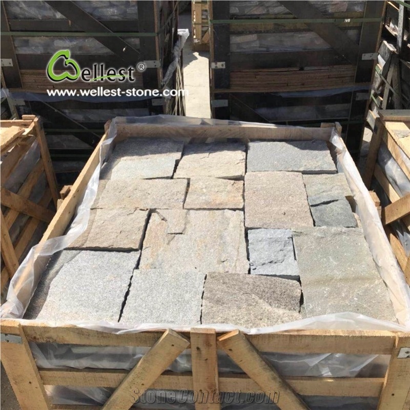 Exposed Quartzite Texture Ashlar Pattern Wall
