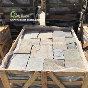 Exposed Quartzite Texture Ashlar Pattern Wall