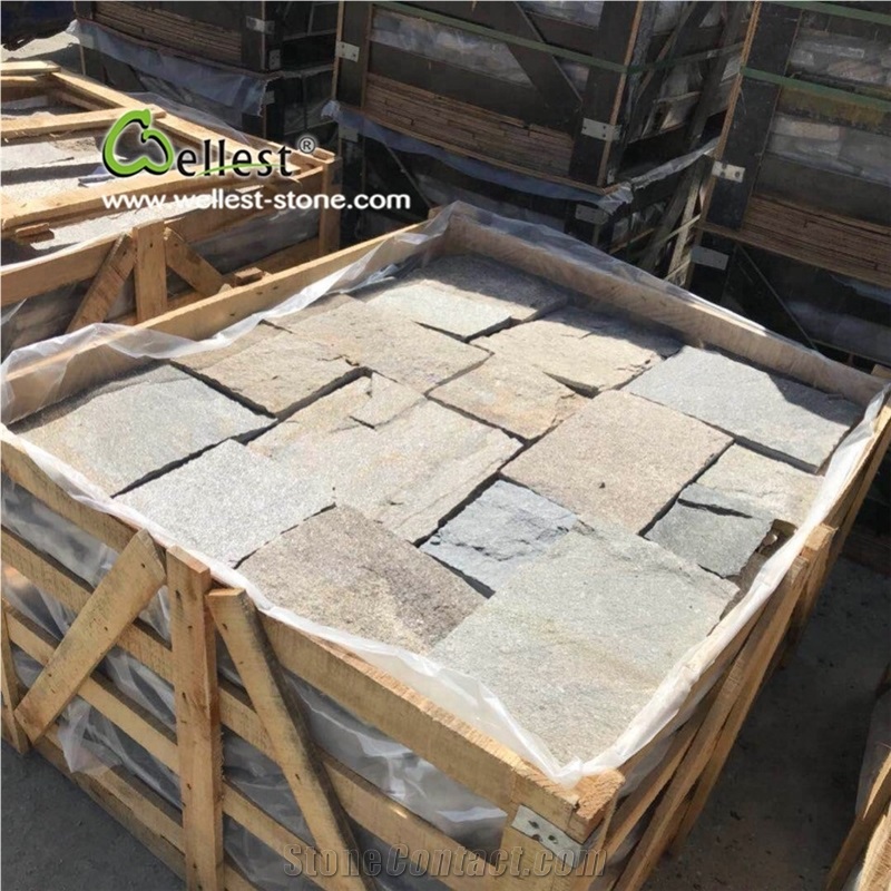 Exposed Quartzite Texture Ashlar Pattern Wall