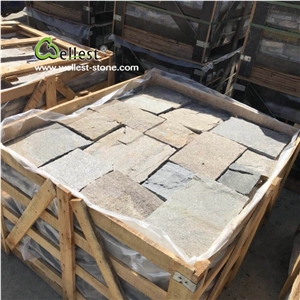 Exposed Quartzite Texture Ashlar Pattern Wall